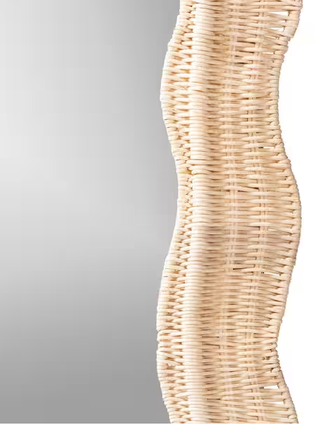 Hasana 27.6 in. W x 39.4 in. H Rattan Mirror