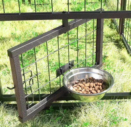 Dog Kennel Outdoor Dog Enclosure with Rotating Feeding Door