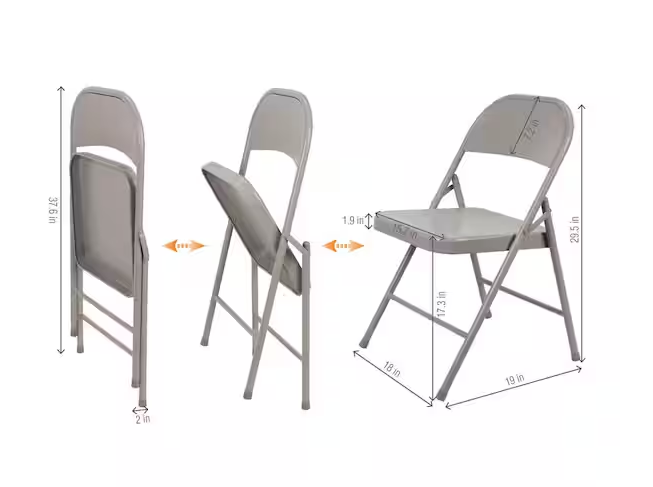 Steel Folding Chair-Beige