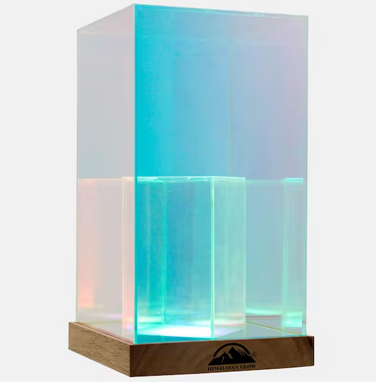 White Rectengle Glass Desk Lamp 4.8 in.