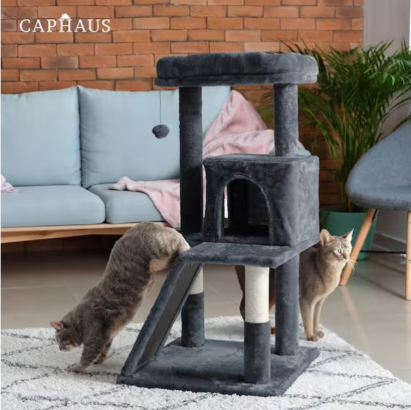 Dark Grey Cat Tower for Indoor Cats