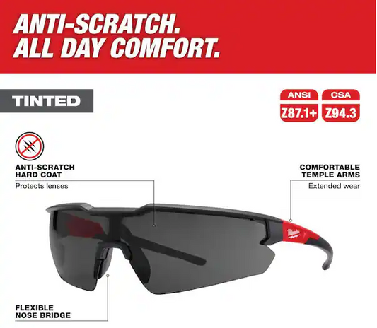 Safety Glasses with Tinted Anti-Scratch Lenses (2-Pack)