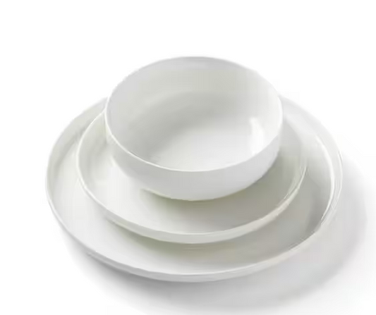 12-Piece White Porcelain Dinnerware