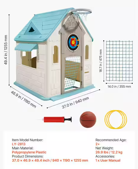 5-in-1 Outdoor Playhouse for Toddlers