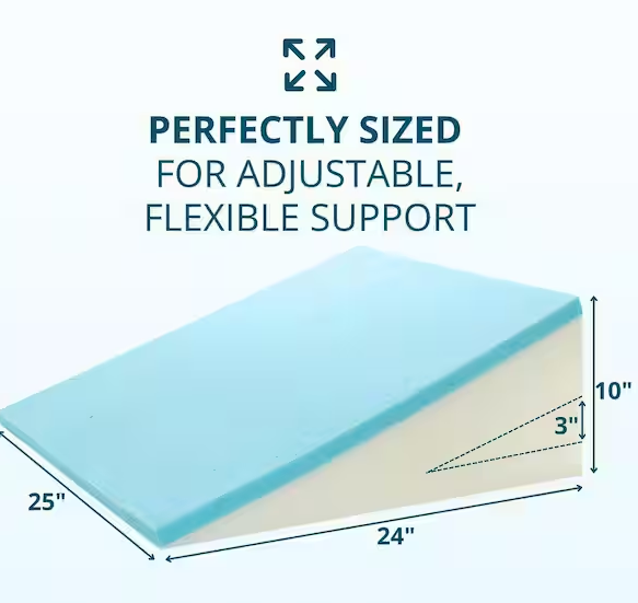 Adjustable Memory Foam Wedge Pillow with Zip-Off Washable Cover