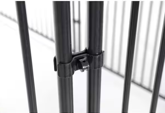 6 ft. H x 5 ft. W Black Metal Kennel Fence Panel