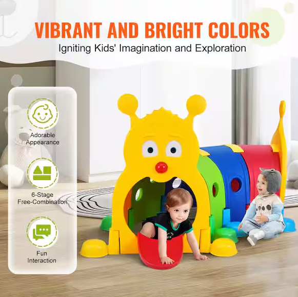 Caterpillar Tunnel for Kids Outdoor Indoor Climb and Crawl