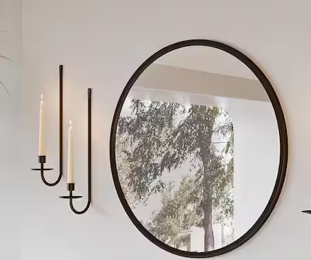 Set of 4 Black Metal Wall Candle Holders