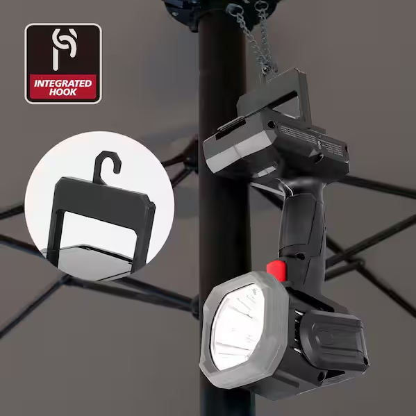 5000 Lumen Hybrid Power Swivel Rechargeable Spotlight