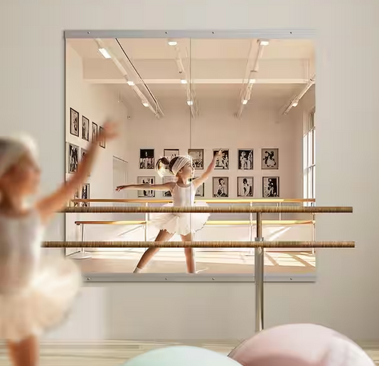 2-Pieces 30 in. W x 58 in. H Rectangle Frameless Gym Mirror