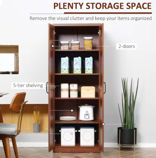 Brown 63 in. H Storage Cabinet