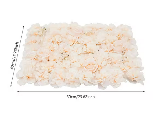 Artificial Floral Wall Panel Silk Rose Backdrop Decor