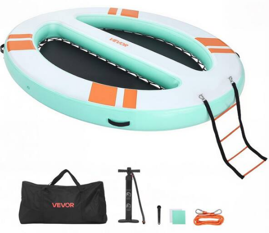Inflatable Dock Floating Platform Thick Swim Dock 4-Person-6-Person Capacity