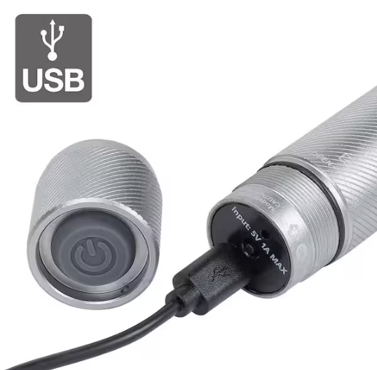 500 Lumens LED Rechargeable Aluminum Flashlight (2-Pack)