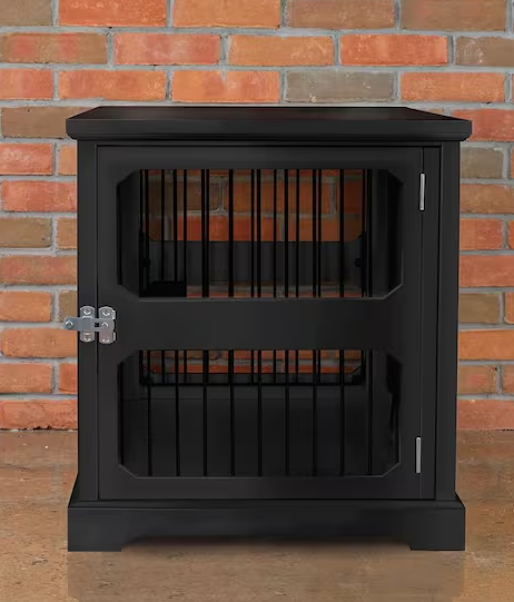 Dog Crate in Black with Slide Aside Door - Medium
