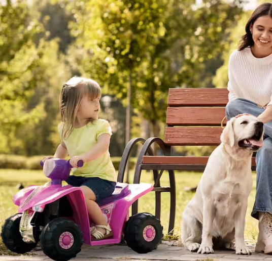 Battery Powered Ride on Toy 4-Wheeler in Pink/Purple