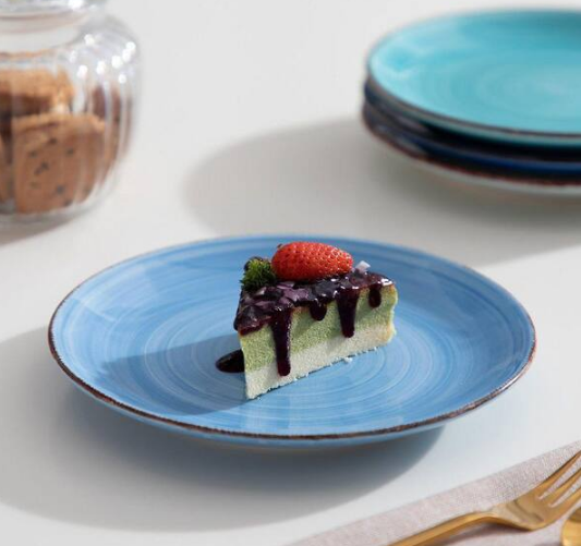 Bonita Multi-Blue Stoneware Dessert Plate Set