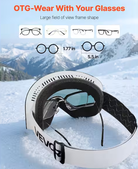 Cylindrical Lens with Pink Revo Coating, Frameless Ski Goggles