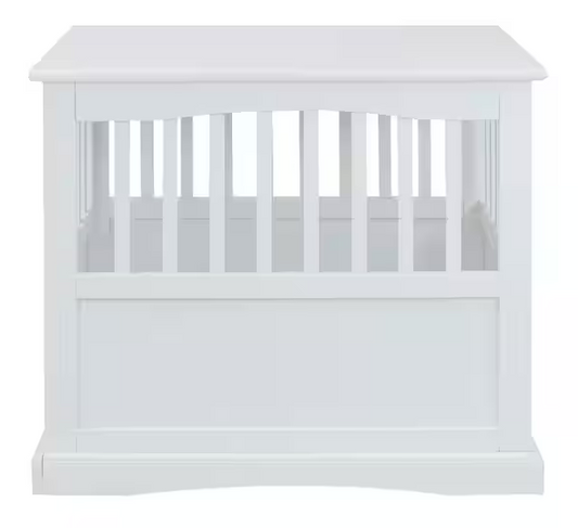 White Pet Crate End Table with Gate - Small