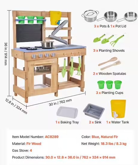 Wood Outdoor Play Kitchens with Stoves