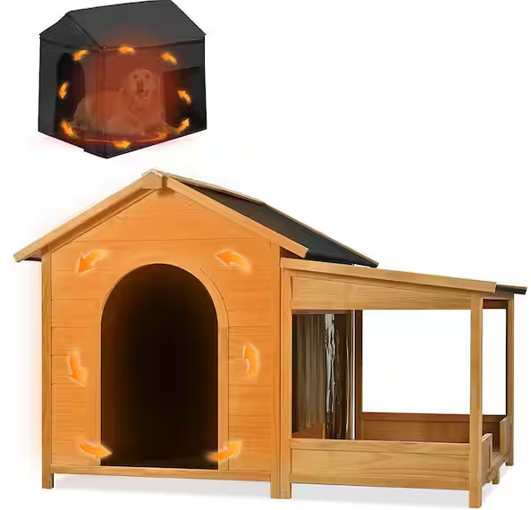 Large Outdoor Dog House with Insulated Liner for Winter