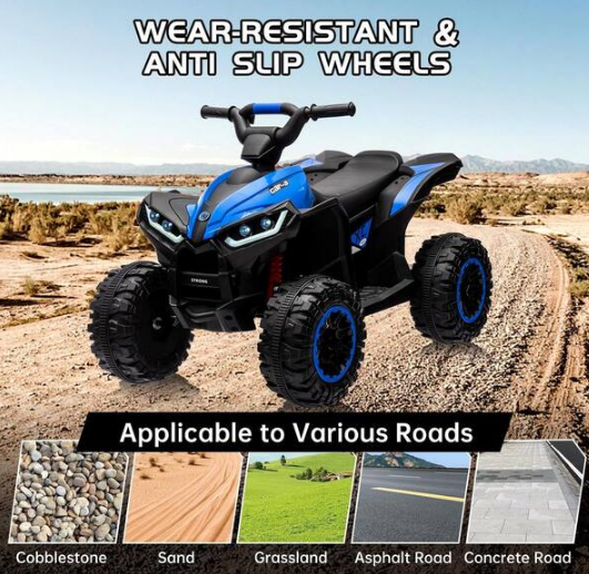 9.5 in. 12V Powered Kids Ride on ATV Car Toy