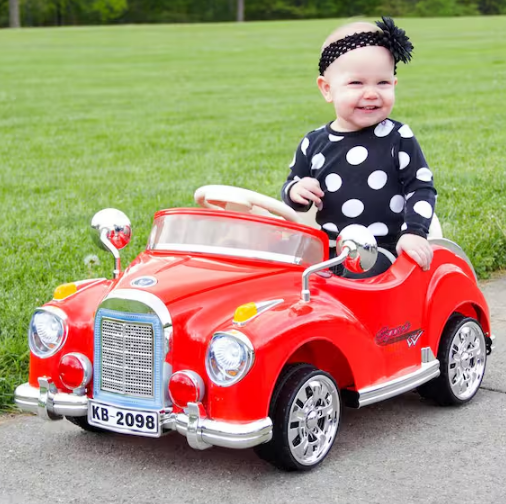 Battery Powered Red Classic Car Coupe