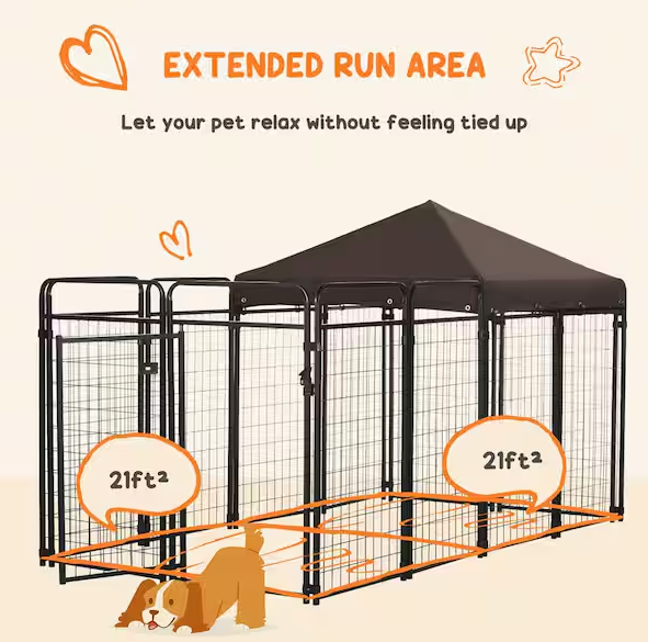 Dog Kennel Outdoor with Extended Run