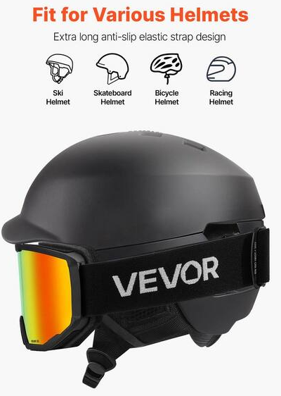 Cylindrical Orange Revo Lens OTG Anti-Fog Snow Goggles