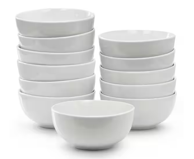 22 fl. oz. White Porcelain Bowl Set of 12
