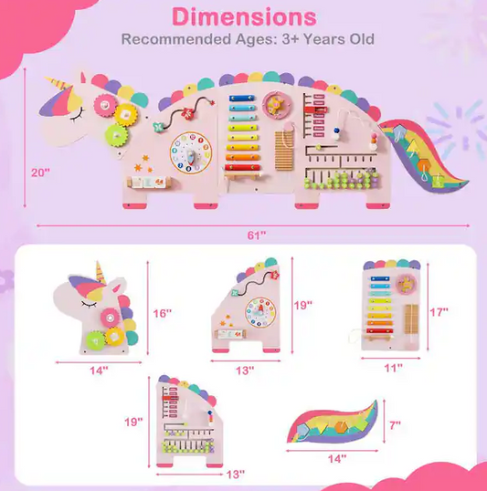 Unicorn Activity Wall Busy Board 11-in-1