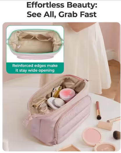 Pink Puffy Padded Makeup Bag