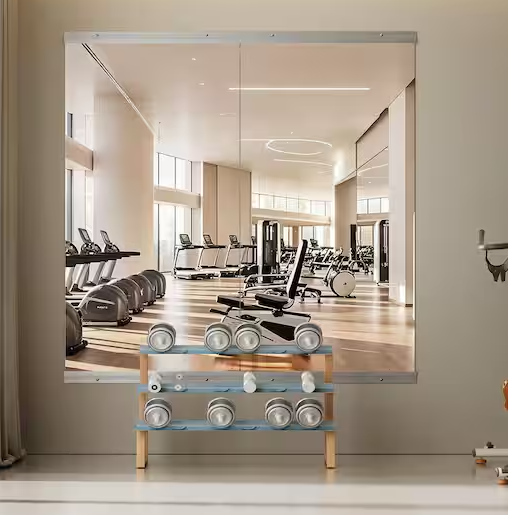 2-Pieces 30 in. W x 58 in. H Rectangle Frameless Gym Mirror