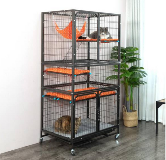 4-Tier Wire Cat Cage Pet Enclosure