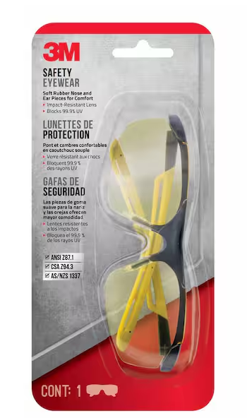 Yellow Accent Amber Anti Fog and Scratch Resistant Lens (Case of 6)
