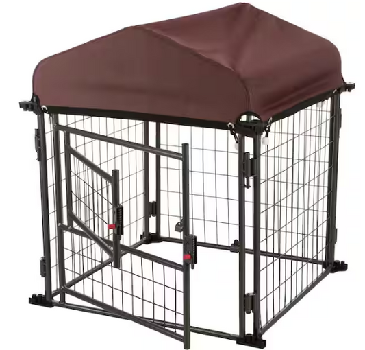 Deluxe Outdoor Dog Kennel with Cover, Small
