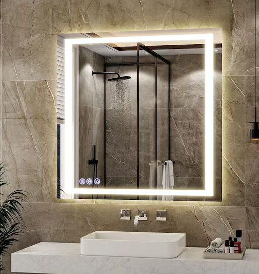 40 in. W x 40 in. H LED Lighted Square Bathroom Vanity Wall Mirror