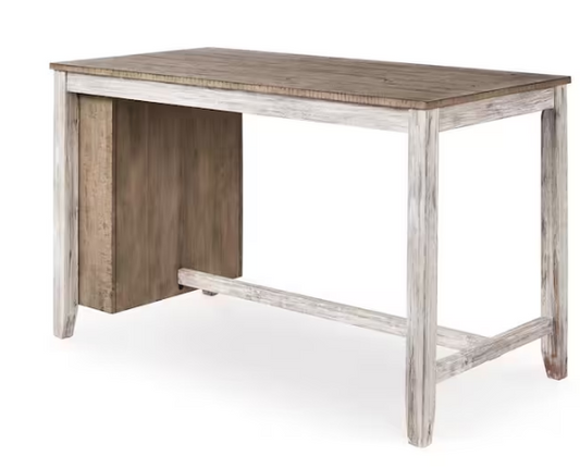 Casual White/Brown Wood 30 in. 4 Legs Dining Table