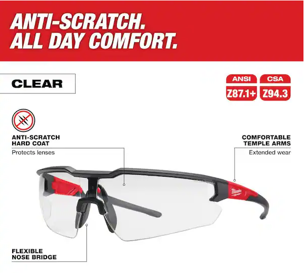 Clear Safety Glasses Anti-Scratch Lenses (2-Pack)