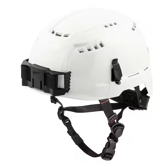 White Type 2 Class C Vented Safety Helmet with 600 Lumens LED