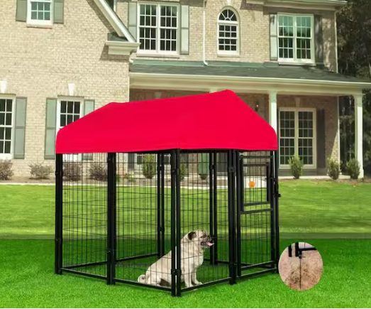 52 in. x 4 ft. x 4 ft. Welded Wire Dog Fence Kennel Kit