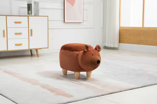 Brown Bear Animal Storage Kids Ottoman