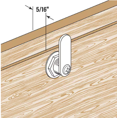 Cabinet Lock, 5/8 in and Prime-Line Drawer, Diecast, Stainless Steel, 5/16 in. Max. Panel