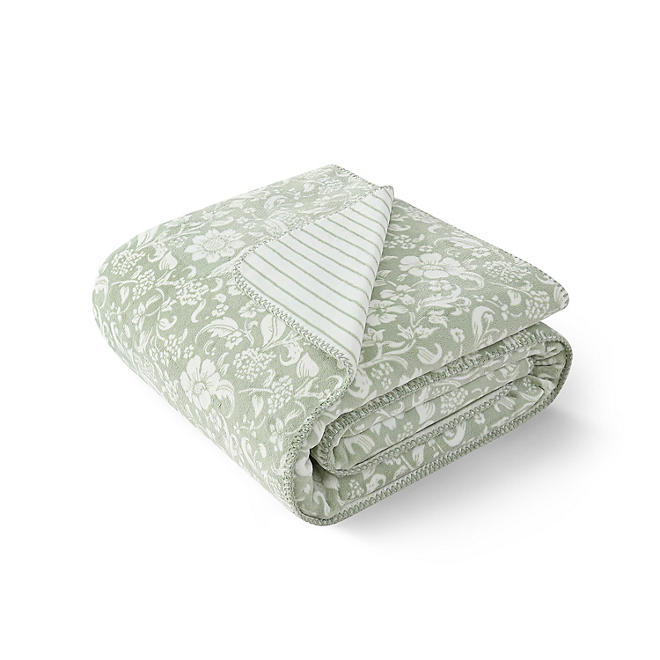 Coco Plush Reversible Throw, 60" x 70"- Laura Ashley