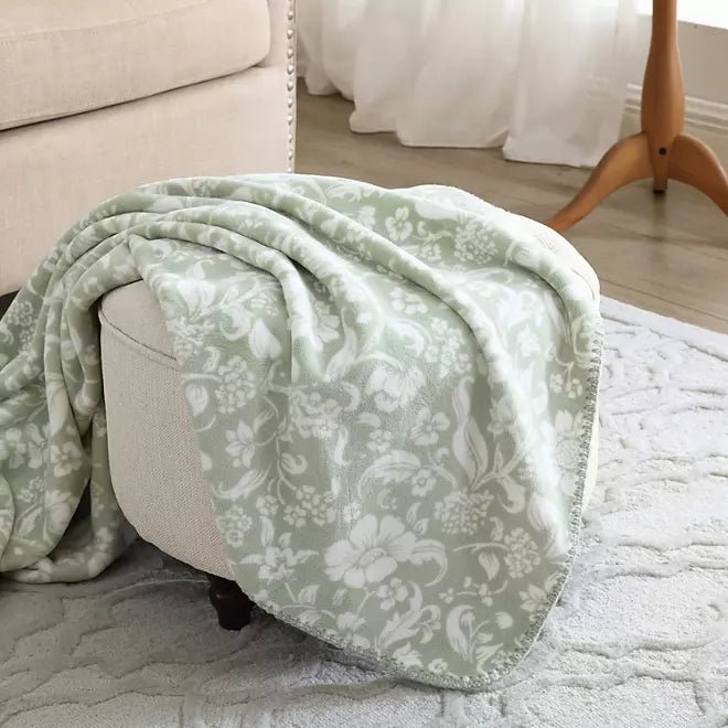 Coco Plush Reversible Throw, 60" x 70"- Laura Ashley