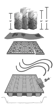 Stone Column Fountains Set