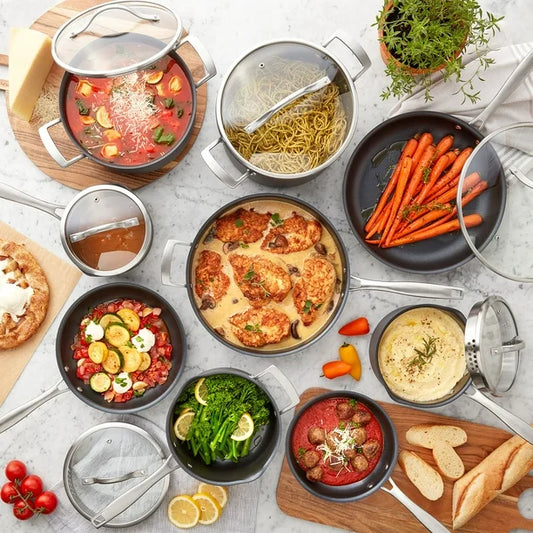 15-Piece Hard Anodized Nonstick Aluminum Cookware Set