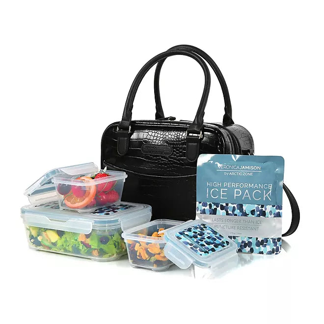 Jamison Faux Leather Lunch Bag - Thumbnail 3