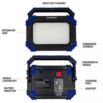 2000 Lumen LED Rechargeable Portable Work Light