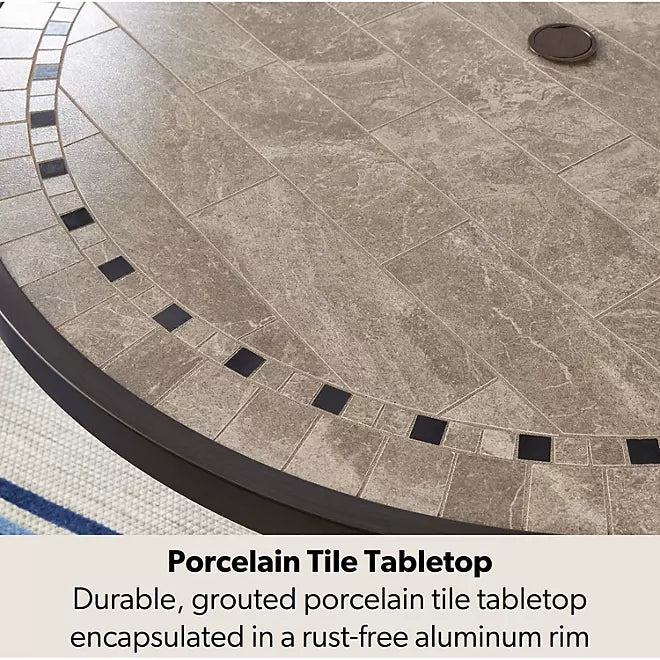 Heritage Round Dining Set with Sunbrella Fabric